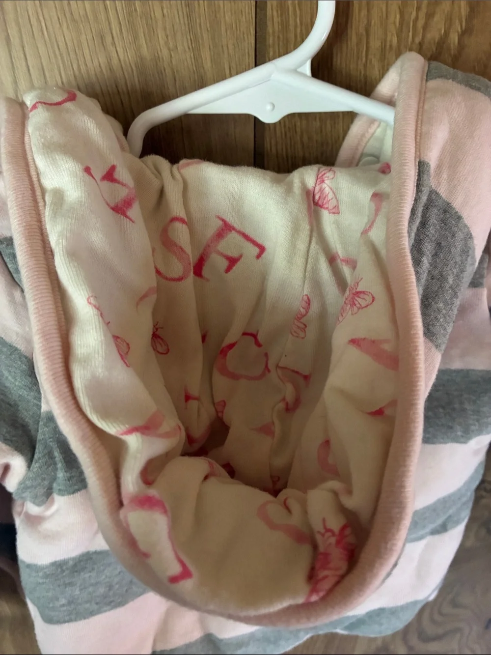 Striped Pink & Gray Baby Hoodie Jacket - Soft Button-Front
